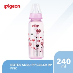 Pigeon Bottle Premium Clear PP 240ml - Pink